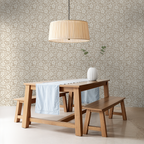 Beige Floral Damask