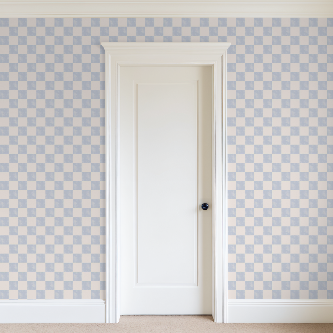 Blue Watercolor Check Wallpaper