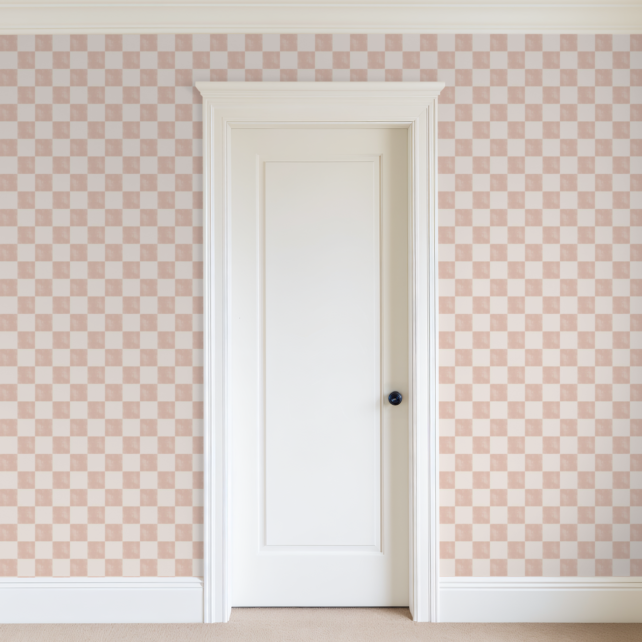 Blush Watercolor Check Wallpaper