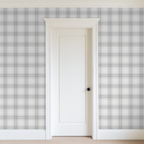 Ash Gray Plaid Wallpaper