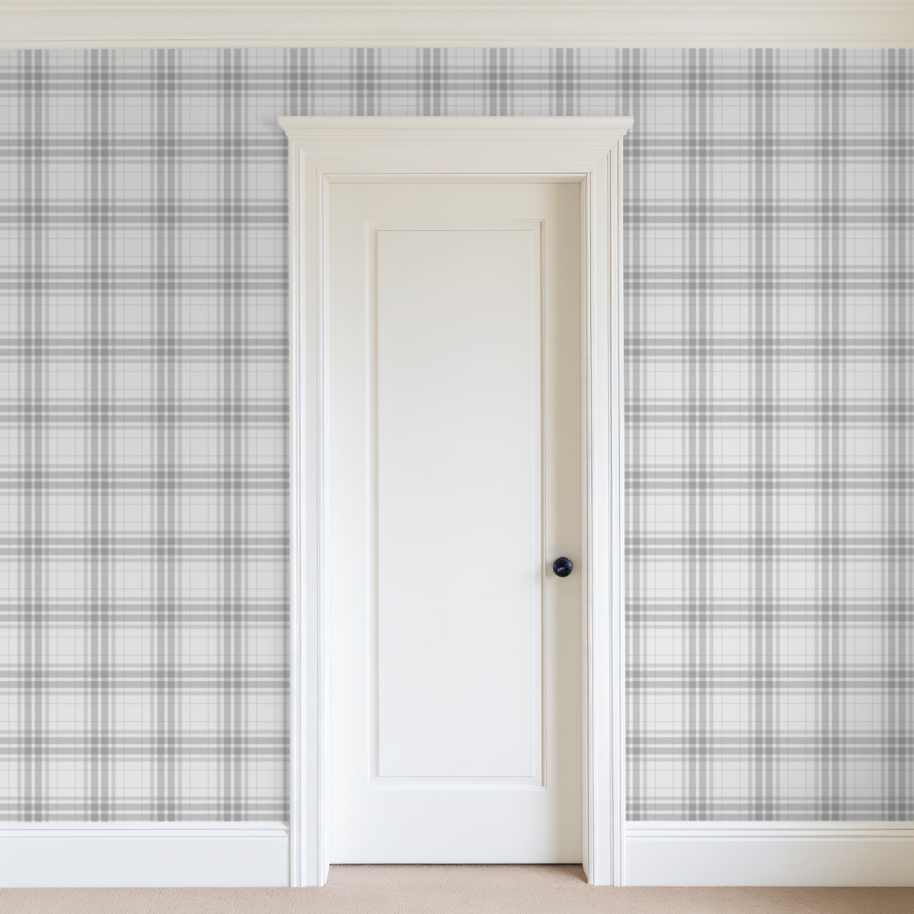 Ash Gray Plaid Wallpaper