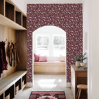 Burgundy Floral Wallpaper