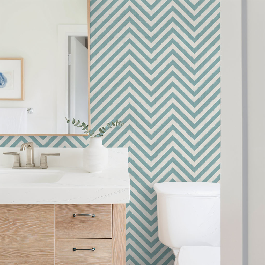 Aqua Chevron Wallpaper