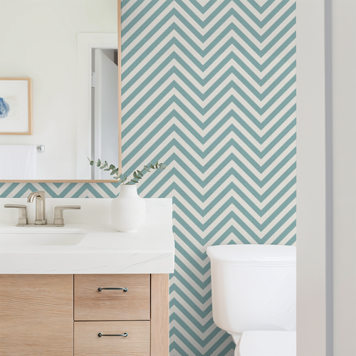 Aqua Chevron Wallpaper