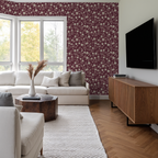 Burgundy Floral Wallpaper