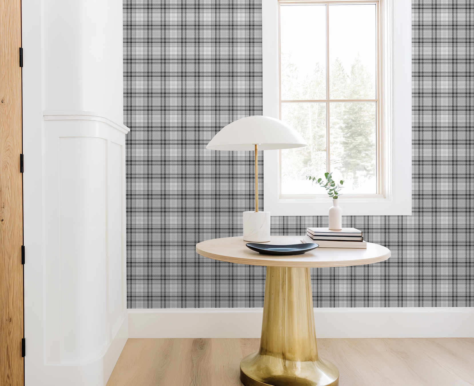 Grayscale Tartan Wallpaper