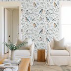 Floral with Birds Wallpaper