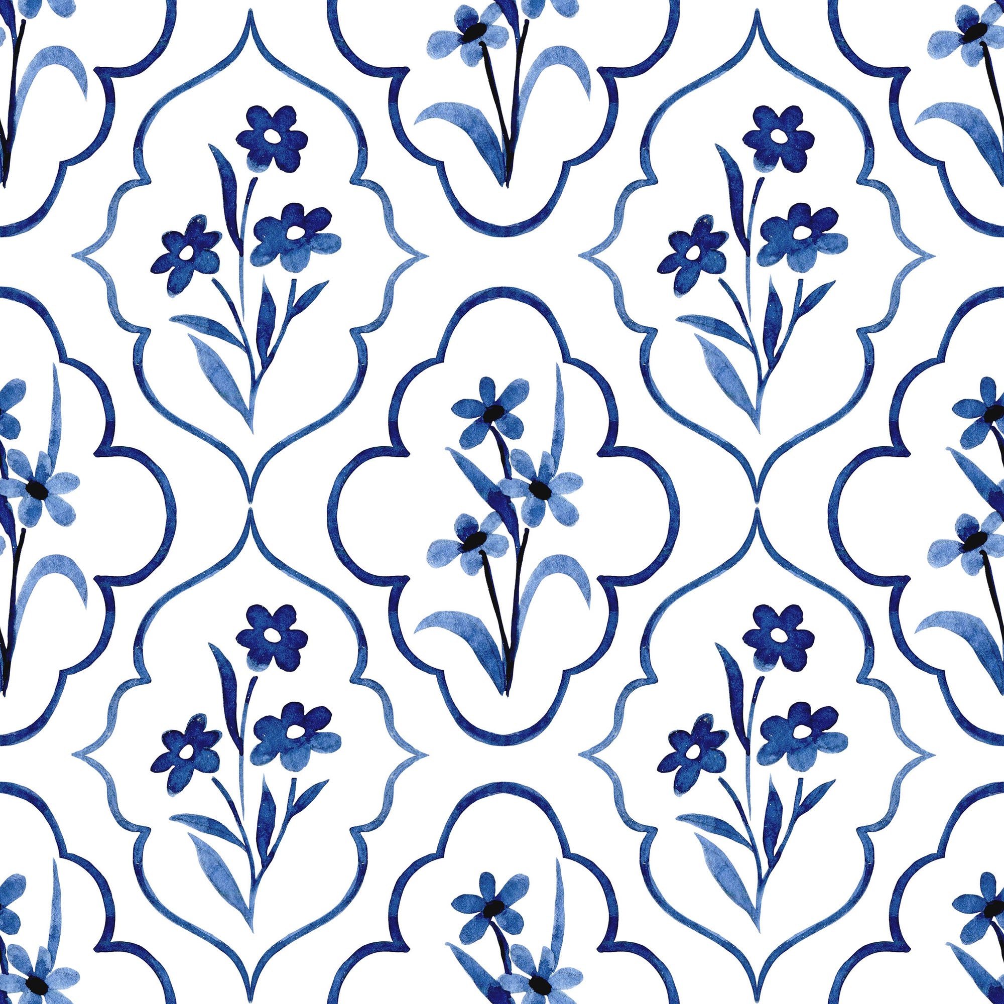 Indigo Tile Wallpaper
