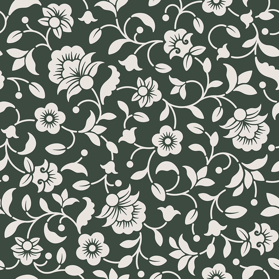 Evergreen Floral Wallpaper