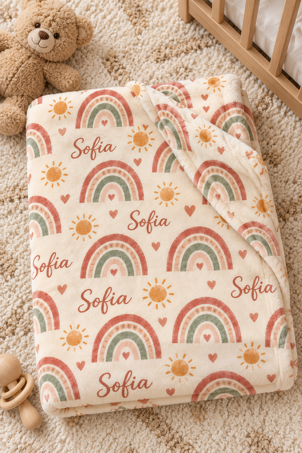 Rainbow Baby and Kids Blanket mockup