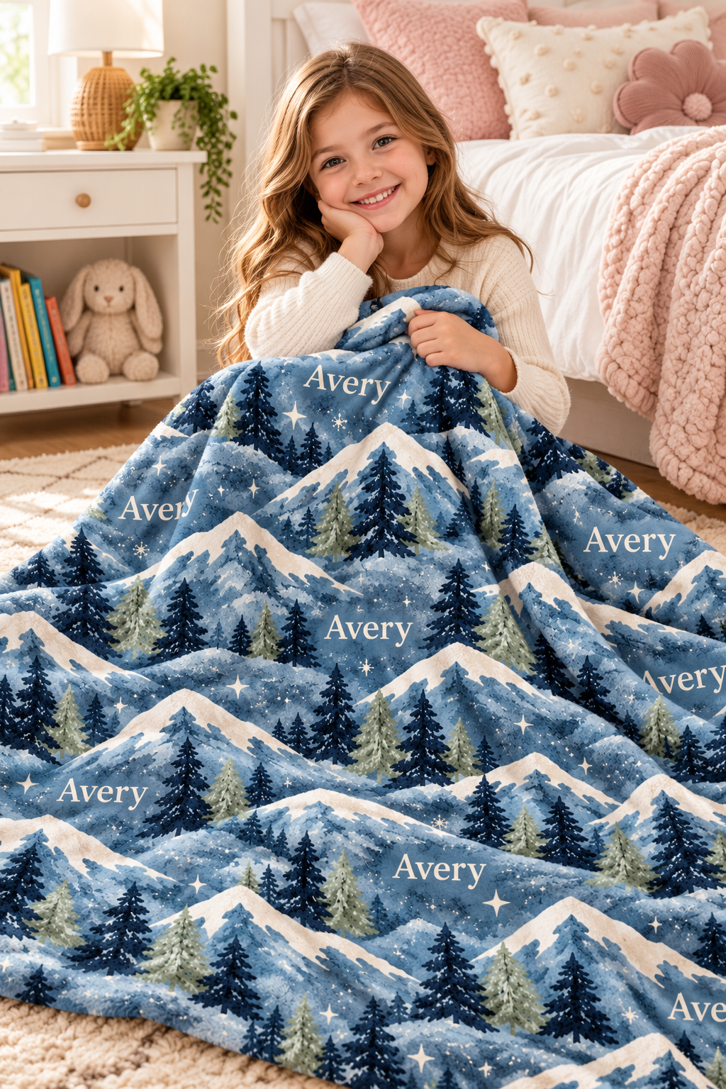 Mountain Baby and Kids Blanket mockup