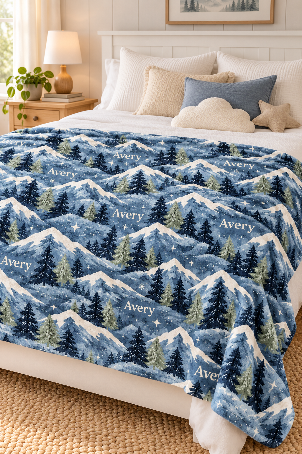 Mountain Baby and Kids Blanket mockup