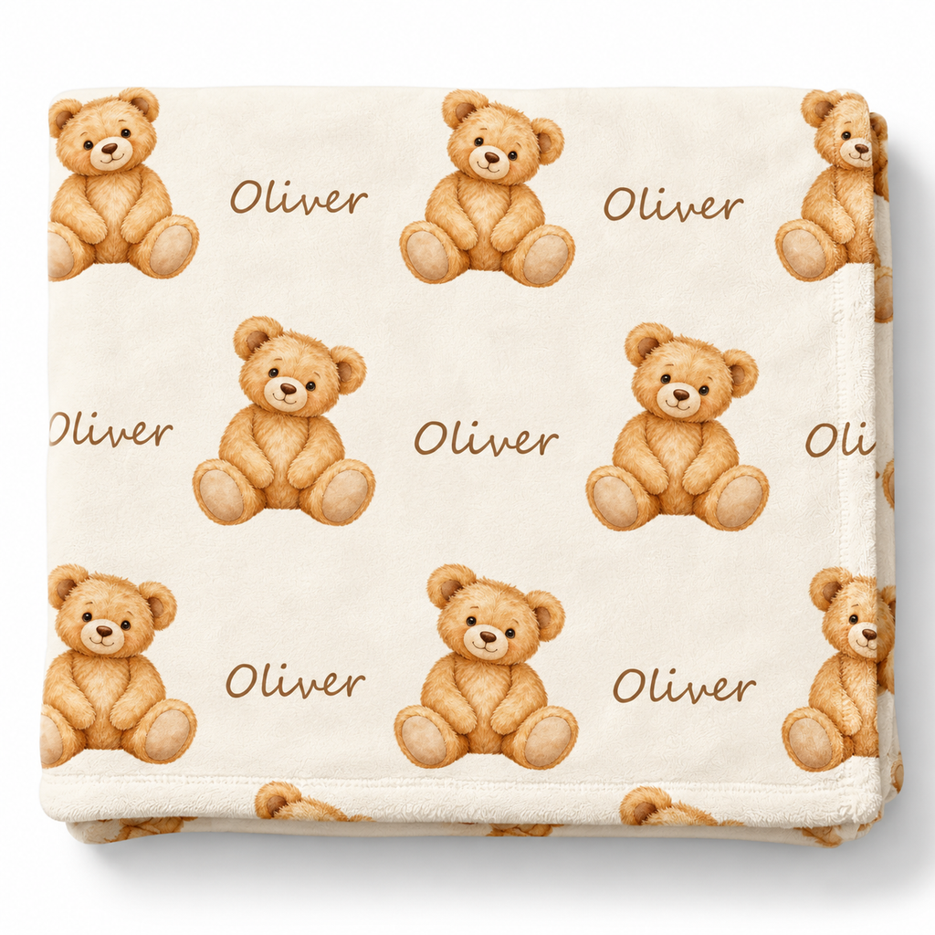 Teddy Bear Baby and Kids Blanket mockup