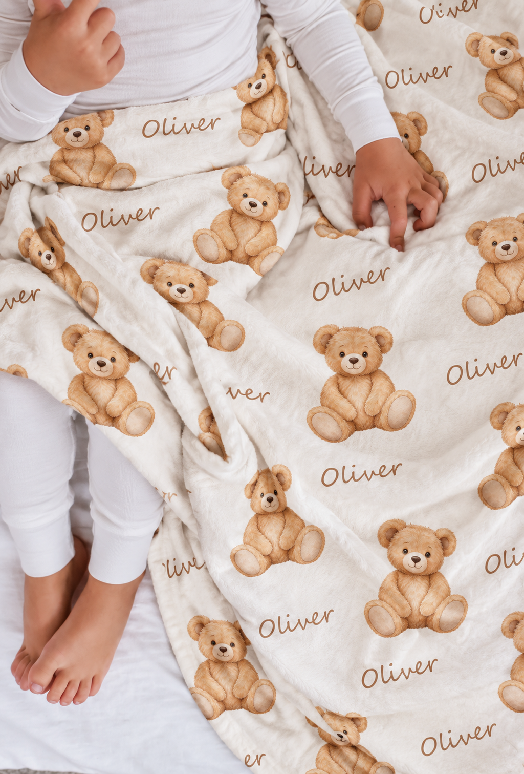 Teddy Bear Baby and Kids Blanket mockup
