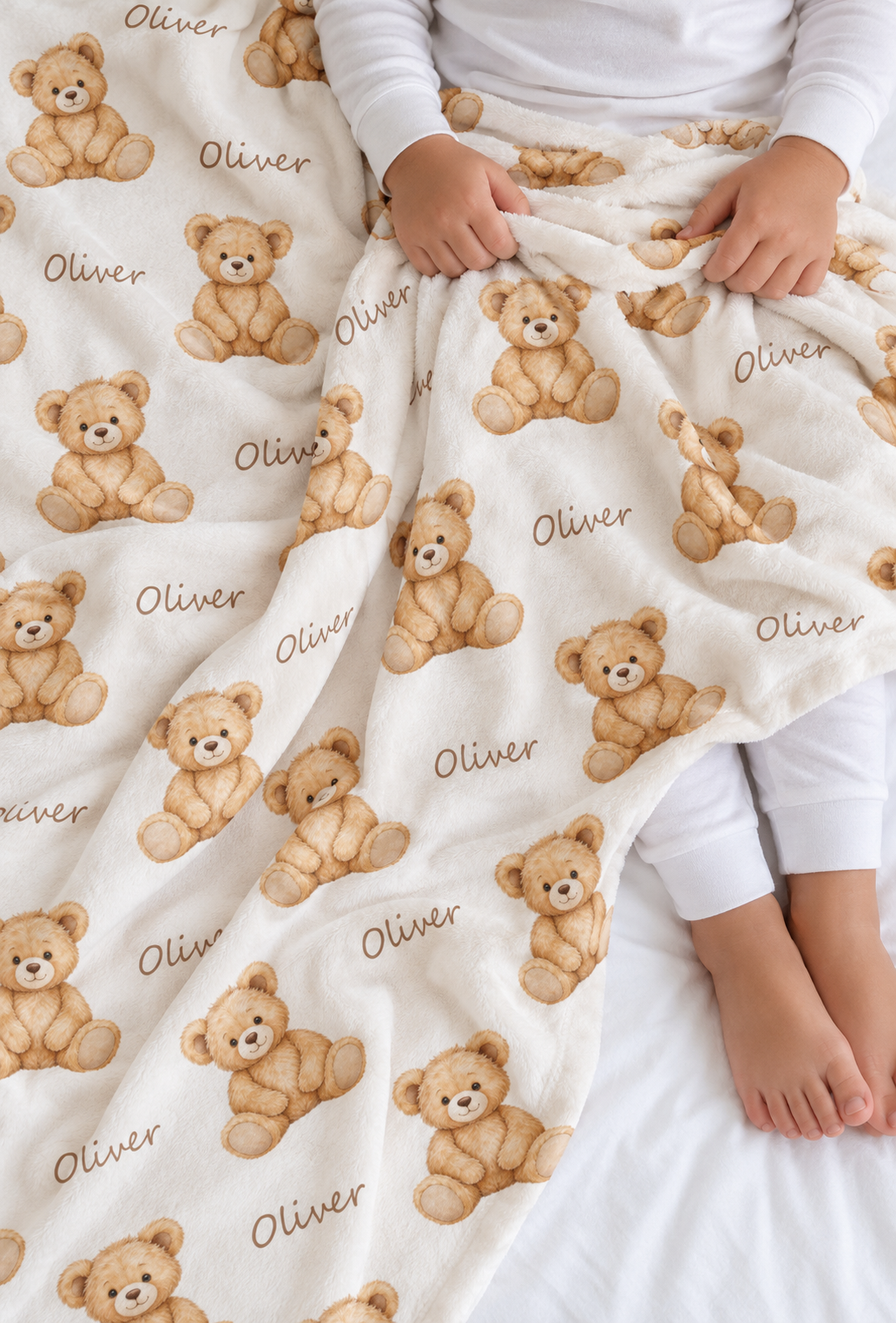 Teddy Bear Baby and Kids Blanket mockup