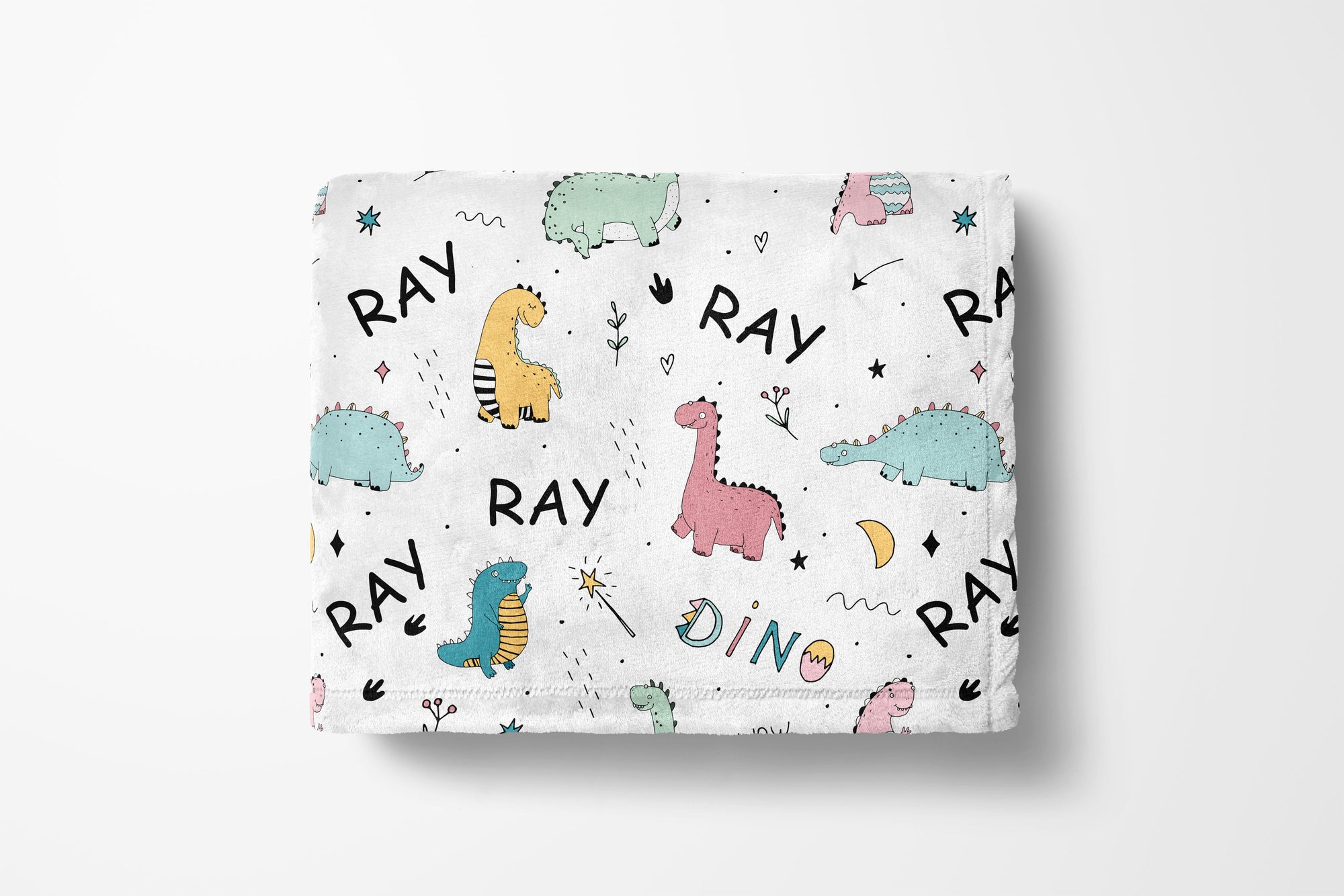 Personalized Colorful Dinosaur Kids Blanket