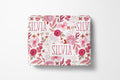 personalized pink botanical kids blanket, light weight plush, baby 30 inches x 40 inches, home decor