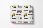 Personalized Kids’ Construction Themed Blanket, Cozy Baby Gift, Nursery Kids Blanket
