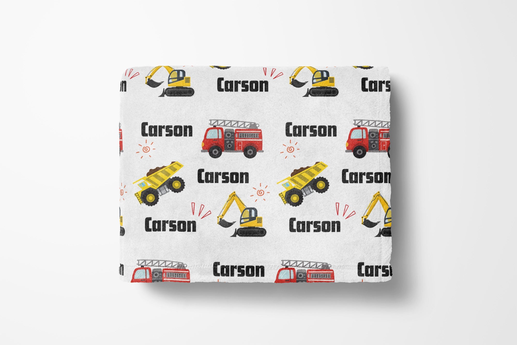 Personalized Kids’ Construction Themed Blanket, Cozy Baby Gift, Nursery Kids Blanket