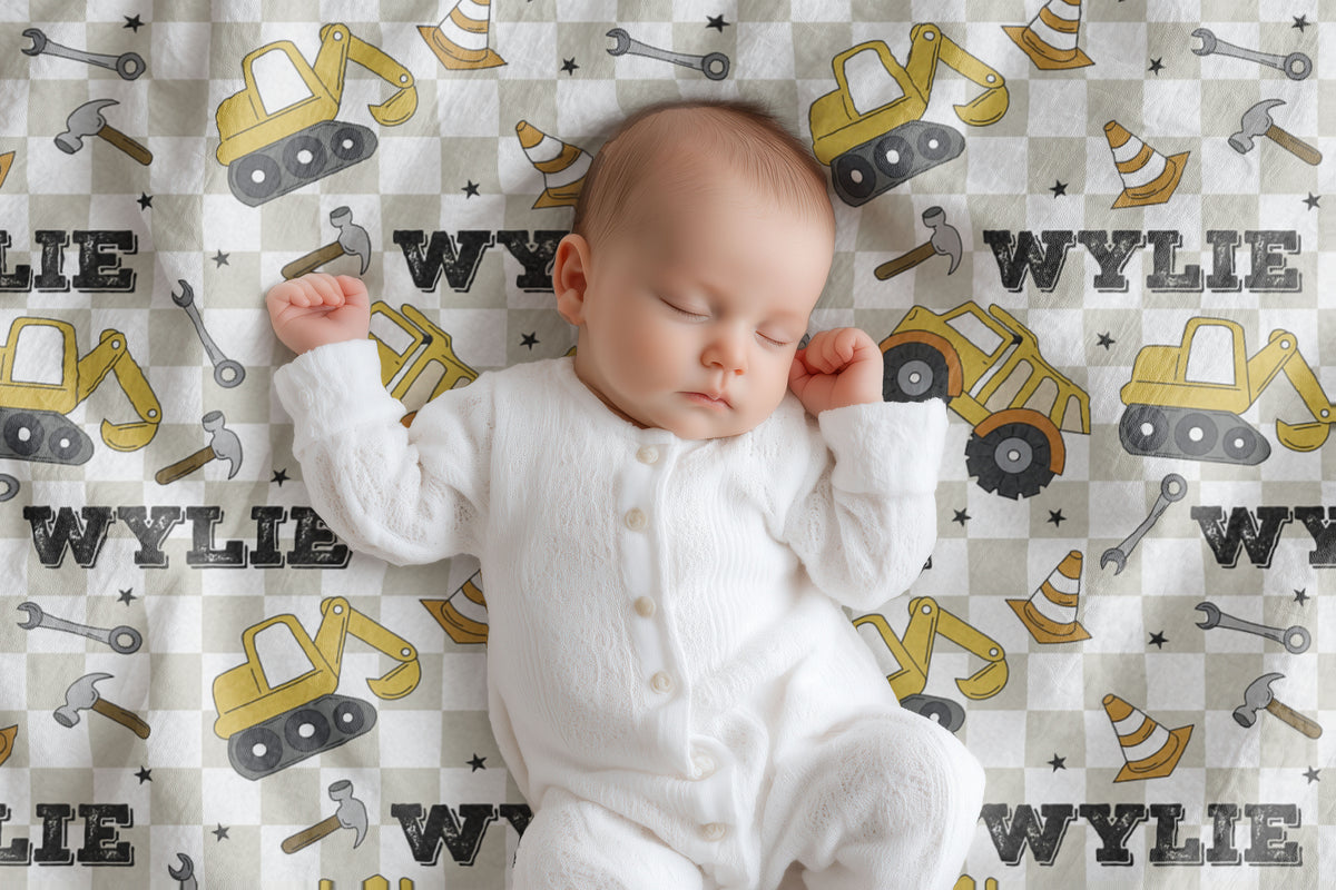 personalized truck baby and kids blanket, light weight plush, kids 50 inches x 60 inches, home decor