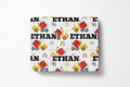 personalized construction rainbow baby and kids blanket, light weight plush, baby 30 inches x 40 inches, red, home decor