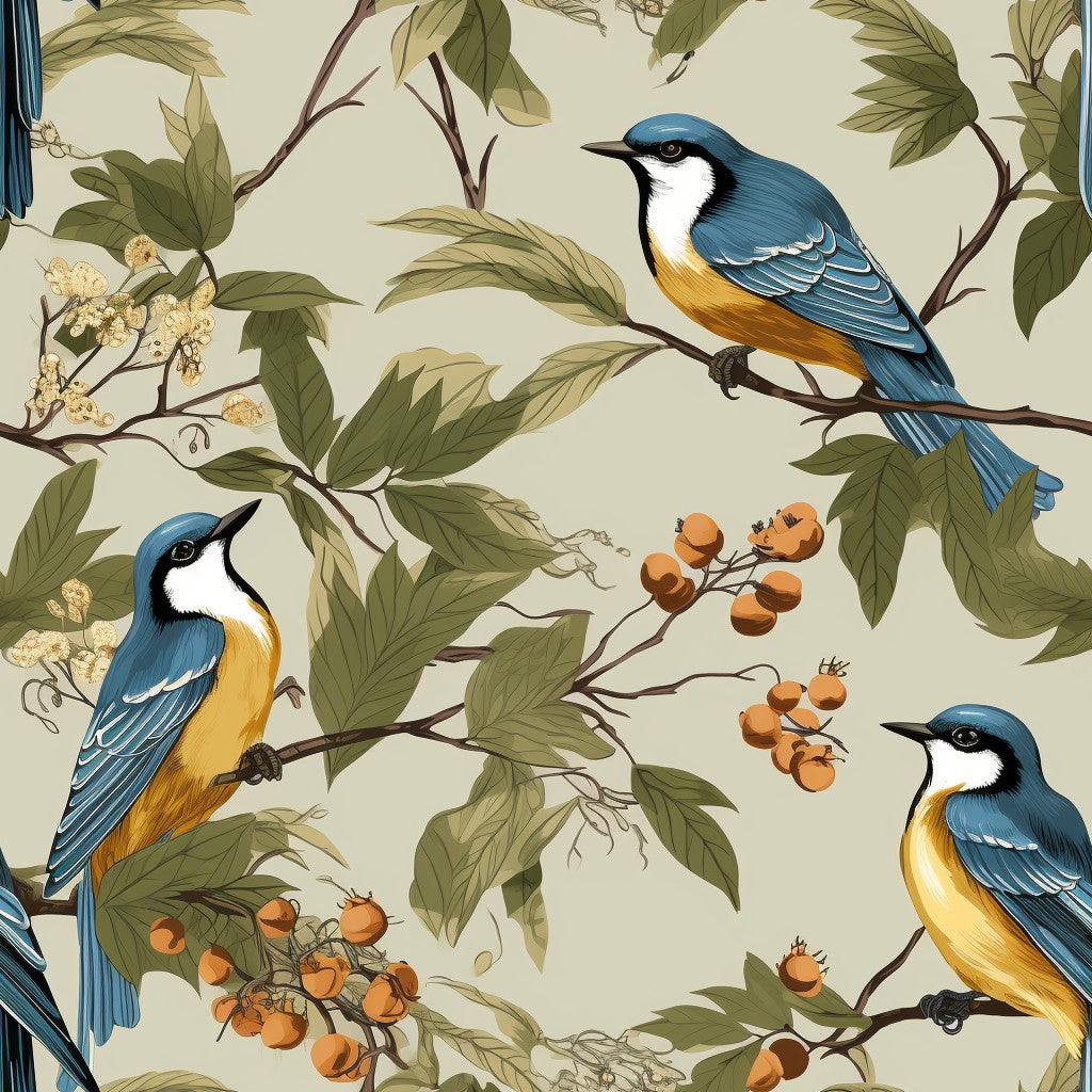 Birds and Berries Wallpaper