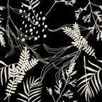 Black Botanical Wallpaper
