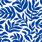 Blue Bold Tropical Leaf Wallpaper