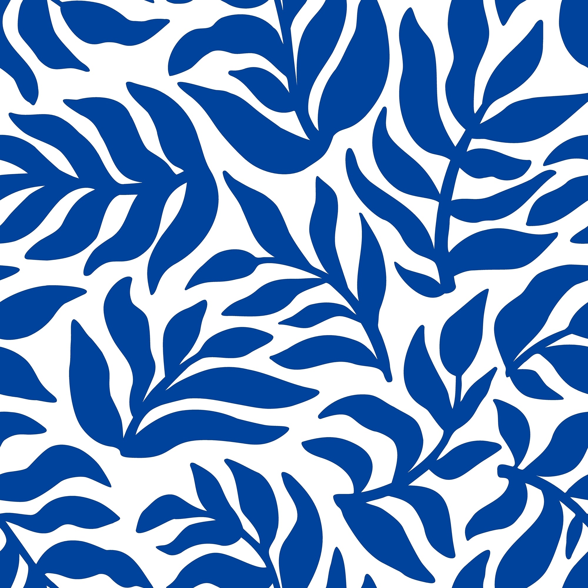 Blue Bold Tropical Leaf Wallpaper