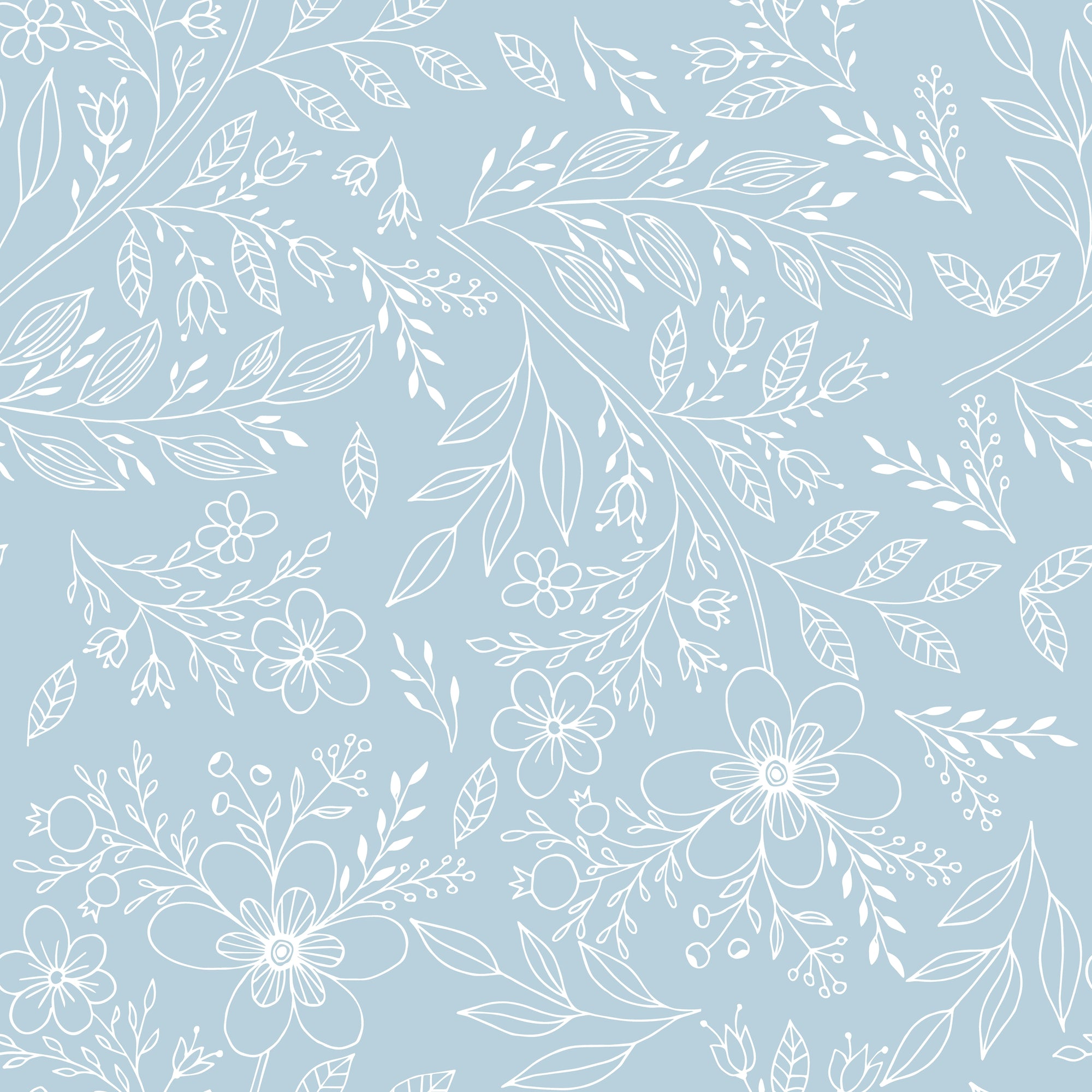 Light Blue Floral Wallpaper