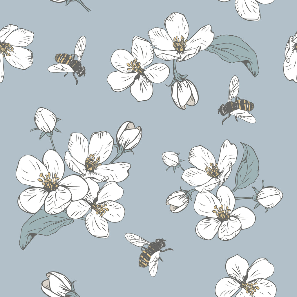 Floral with Bees Wallpaper