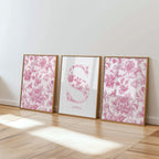 Custom Name Floral Art Print - Set of 3