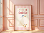 silly goose art print, poster, 8 inches x 10 inches, home decor