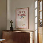 silly goose art print, poster, 12 inchesx 16 inches, home decor