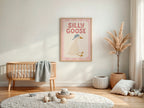 silly goose art print, poster, 18 inches x 24 inches, home decor