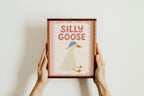 silly goose art print, canvas, 8 inches x 10 inches, home decor