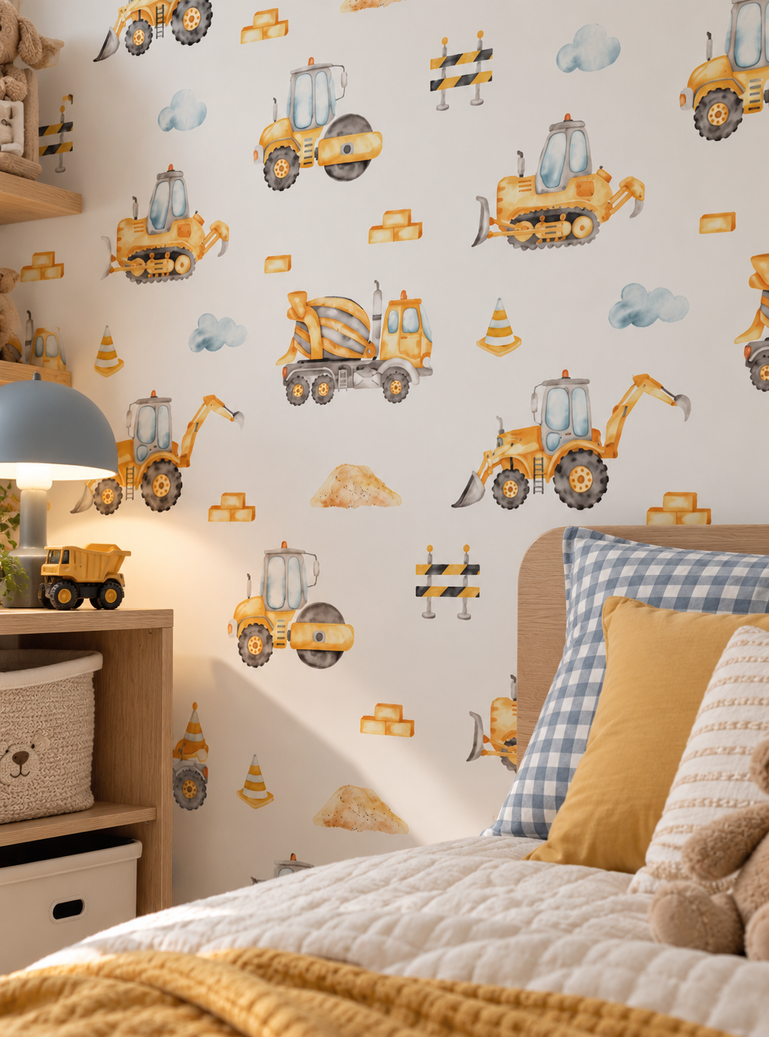 Watercolor Construction Crew Wallpaper