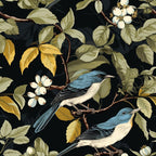 Dark Birds & Leaf Wallpaper