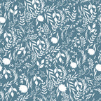 Blue Floral Silhouette Wallpaper