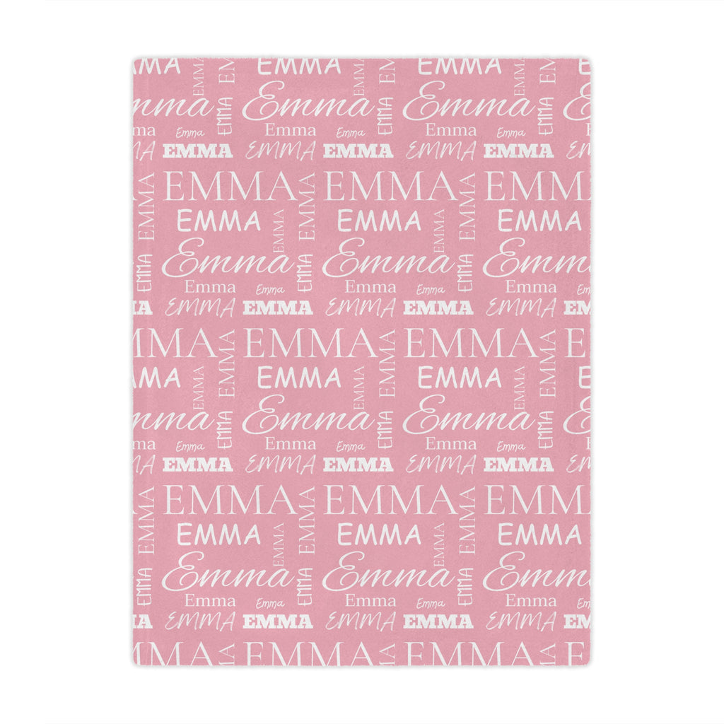 Personalized Multi-Name Pink Blanket