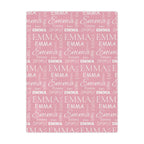 Personalized Multi-Name Pink Blanket