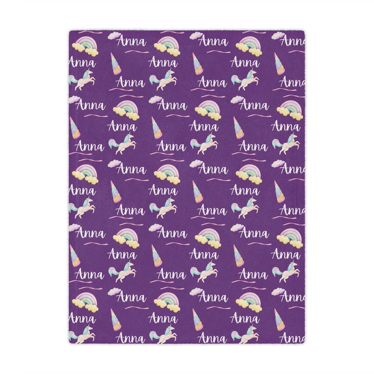personalized unicorn kids blanket, light weight plush, kids 50 inches x 60 inches, home decor