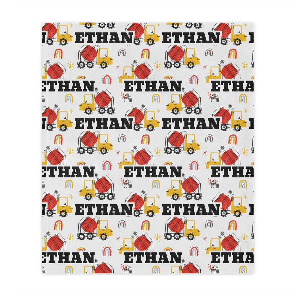Personalized Construction Rainbow Baby and Kids Blanket
