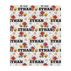 Personalized Construction Rainbow Baby and Kids Blanket