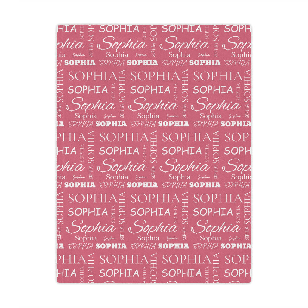 Personalized Multi-Name Pink Blanket