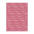 personalized multi-name pink blanket, light weight plush, kids blanket 50 inches x 60 inches, home decor