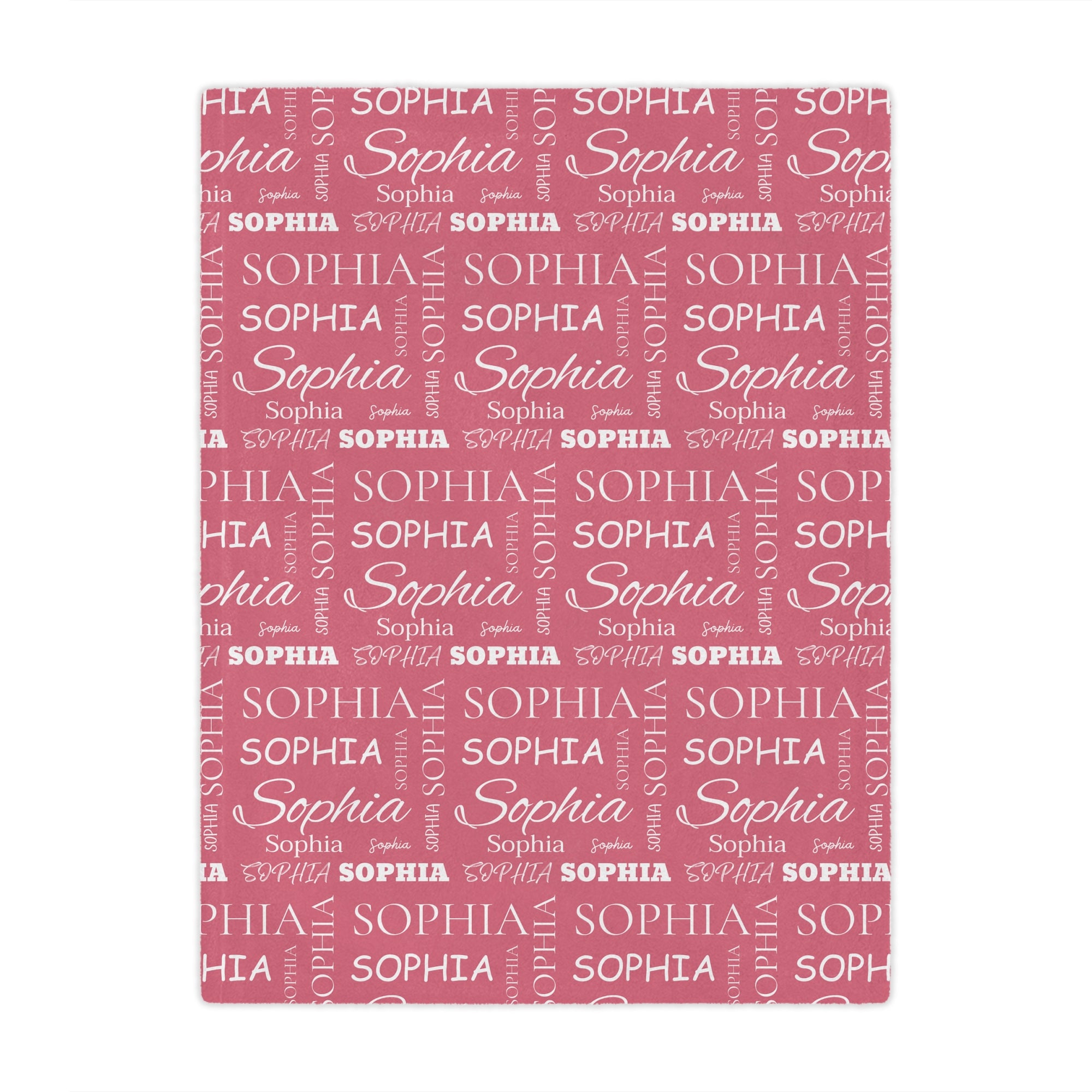 Personalized Multi-Name Pink Blanket