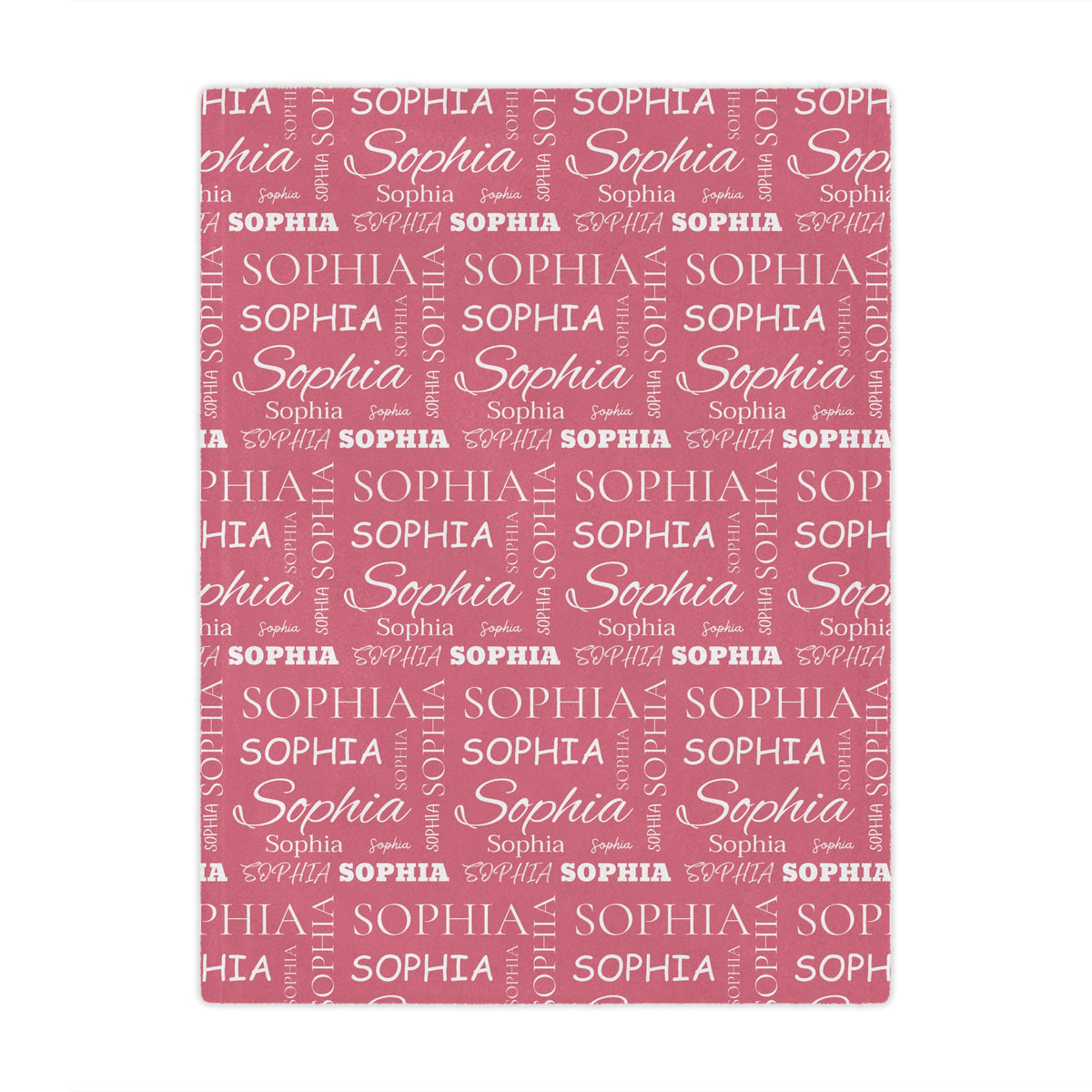 personalized multi-name pink blanket, light weight plush, kids blanket 50 inches x 60 inches, home decor