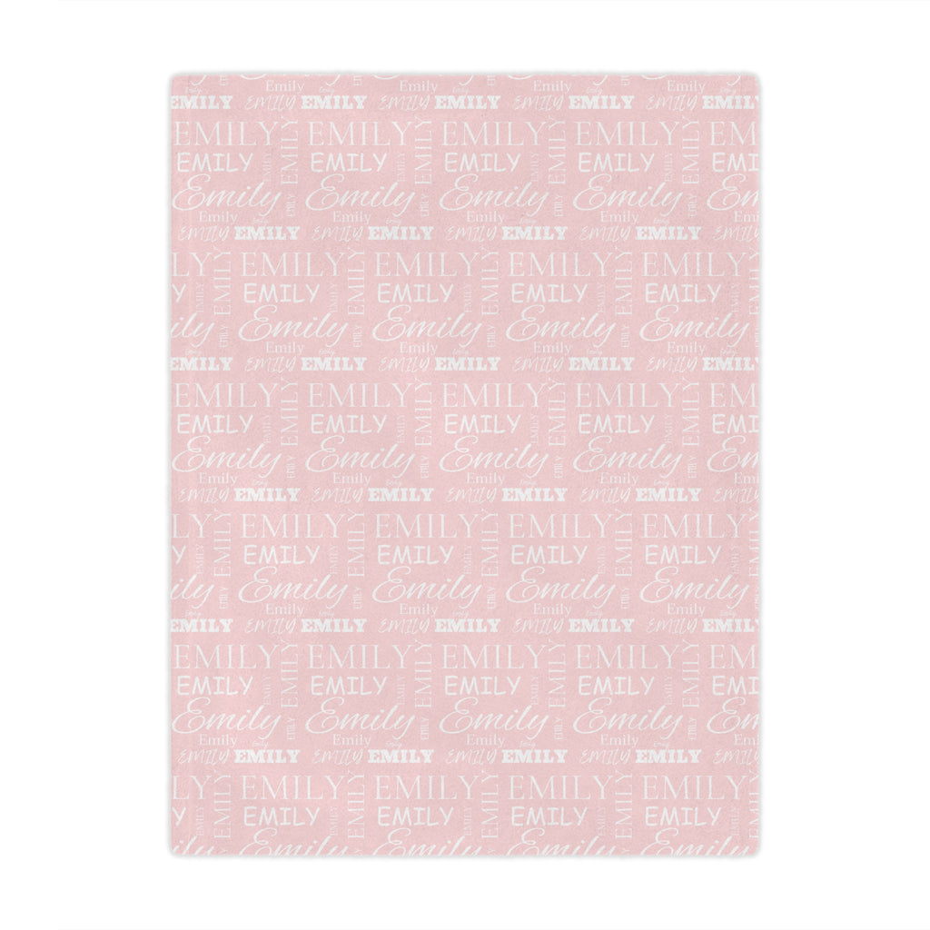 Personalized Multi-Name Pink Blanket