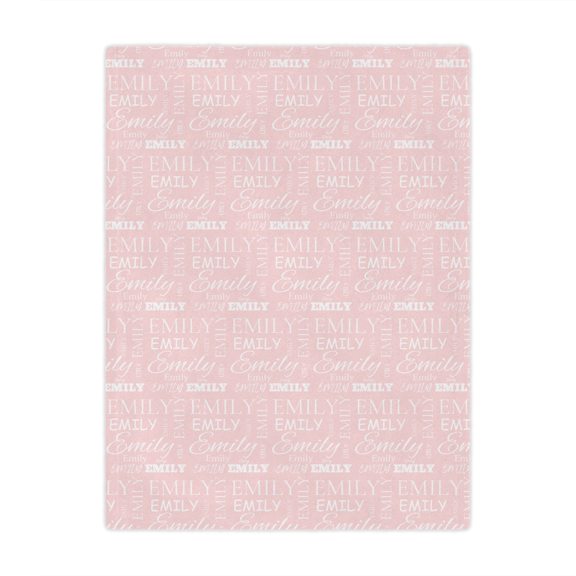 Personalized Multi-Name Pink Blanket